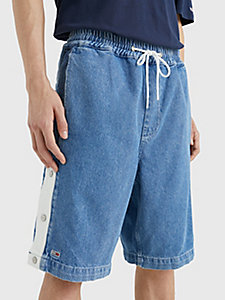 denim aiden recycled denim wide leg shorts for men tommy jeans