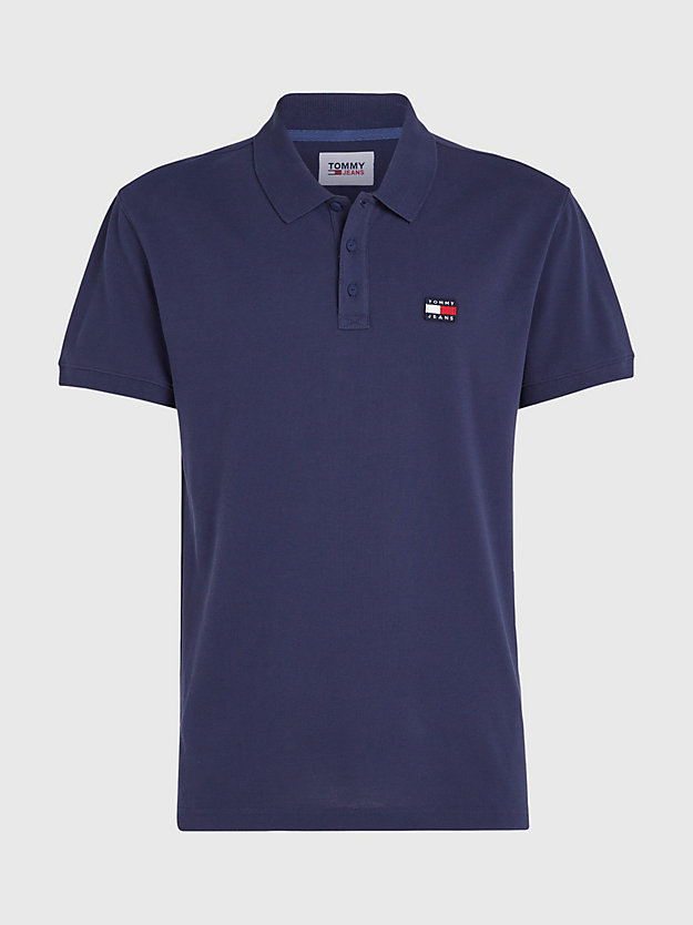 TWILIGHT NAVY Sueded Classic Fit Badge Polo for men TOMMY JEANS