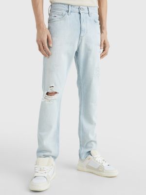 jean slim scanton y effet usé denim pour hommes tommy jeans