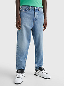 denim bax baggy tapered jeans mit fade-effekt für herren - tommy jeans