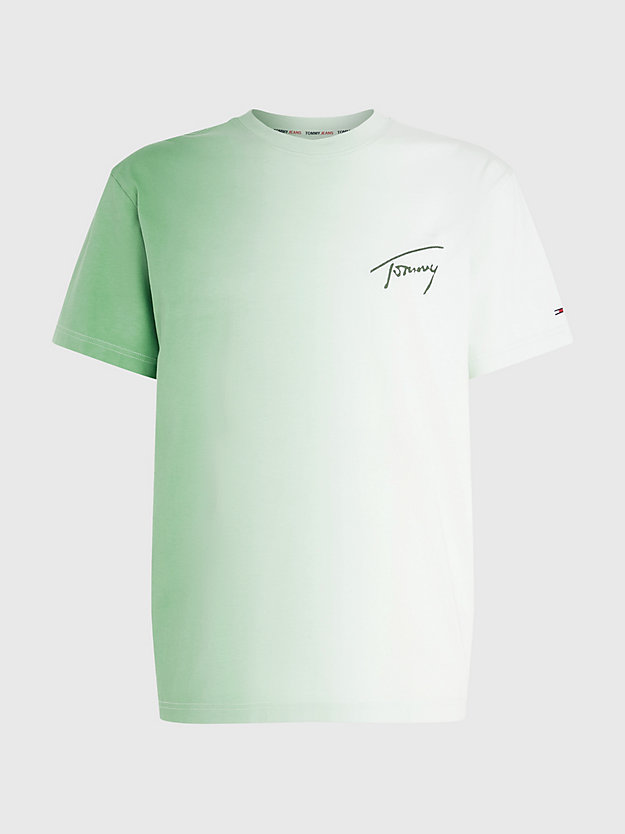 T-shirt classique effet dip-dye COASTAL GREEN/MULTI pour men TOMMY JEANS