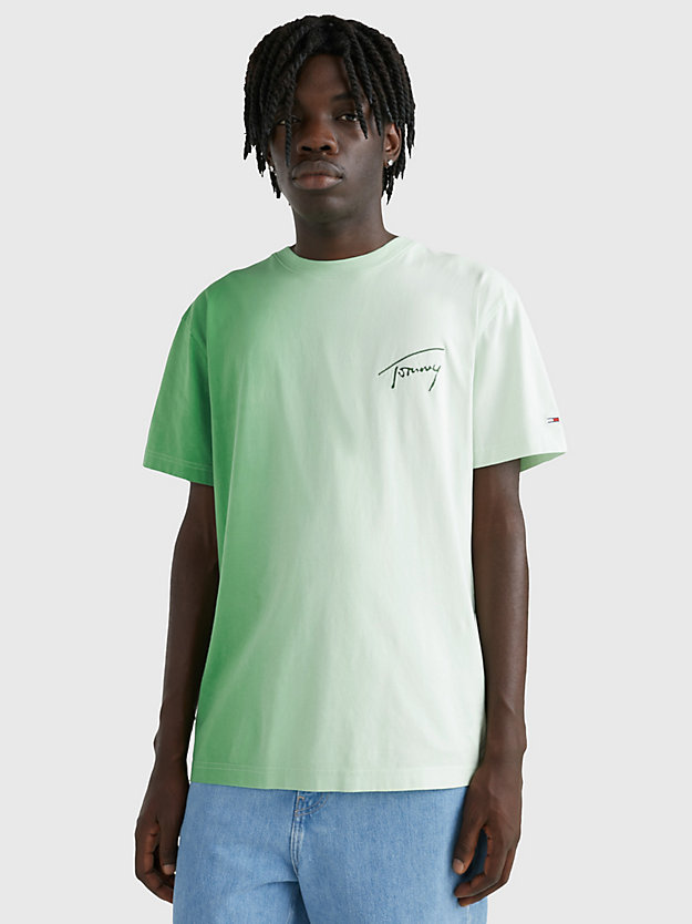 T-shirt classique effet dip-dye COASTAL GREEN/MULTI pour men TOMMY JEANS
