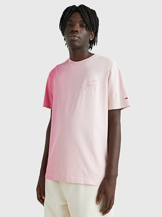 T-shirt classique effet dip-dye LASER PINK / MULTI pour hommes TOMMY JEANS