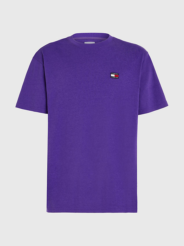 purple klasyczny t-shirt z naszywką dla mężczyźni - tommy jeans