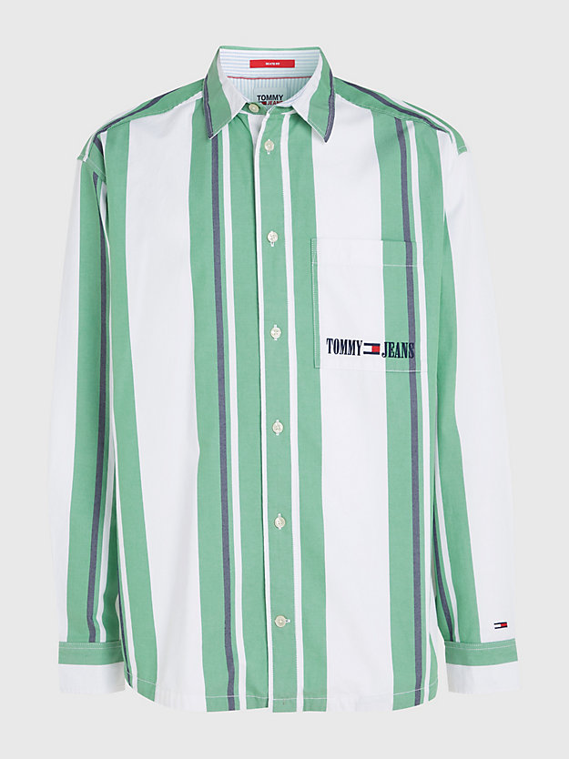 COASTAL GREEN STRIPE Mixed Stripe Oversized Fit Shirt for men TOMMY JEANS