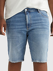 shorts plus in denim sbiadito denim da uomo tommy jeans