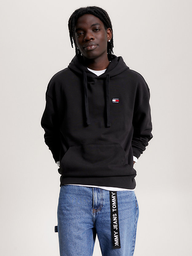 Small Badge Relaxed Hoody | Black | Tommy Hilfiger