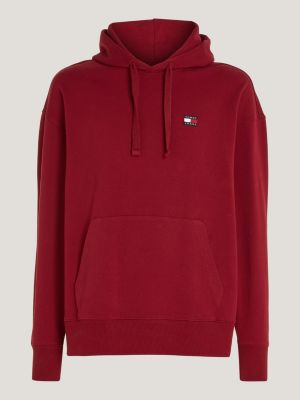 Sudadera Tommy Jeans Linear Hoodie rojo hombre