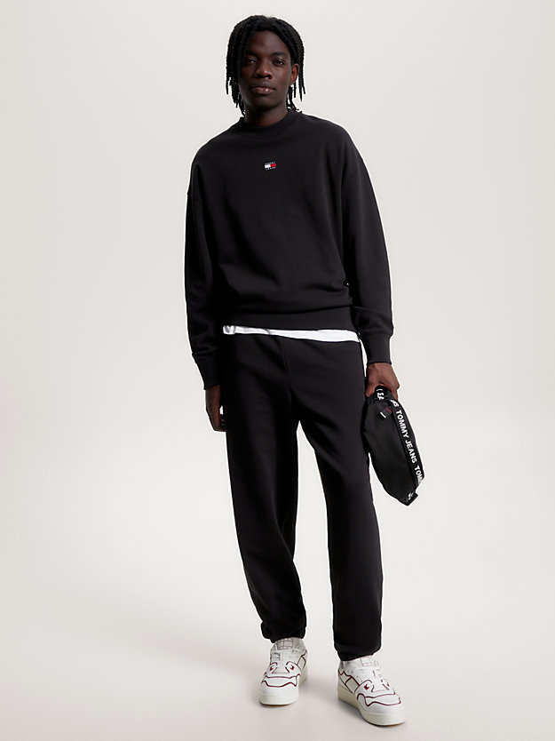Badge Terry Relaxed Fit Sweatshirt | BLACK | Tommy Hilfiger