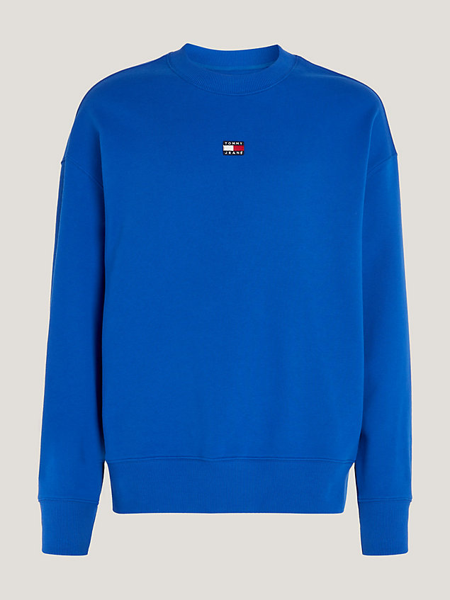 blue badge terry relaxed fit sweatshirt for men tommy jeans