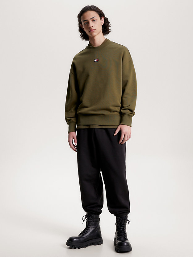 Badge Terry Relaxed Fit Sweatshirt | Green | Tommy Hilfiger