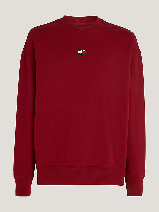 red badge terry relaxed fit sweatshirt for men tommy jeans