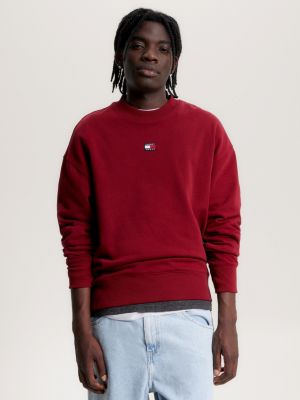 Badge Terry Relaxed Fit Sweatshirt | Red | Tommy Hilfiger