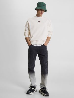 white badge terry relaxed fit sweatshirt for men tommy jeans