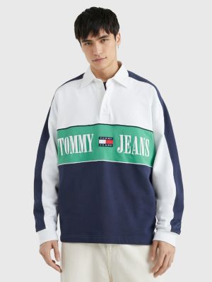 uit Authenticatie eiland Colour-Blocked Logo Oversized Rugby Shirt | BLUE | Tommy Hilfiger