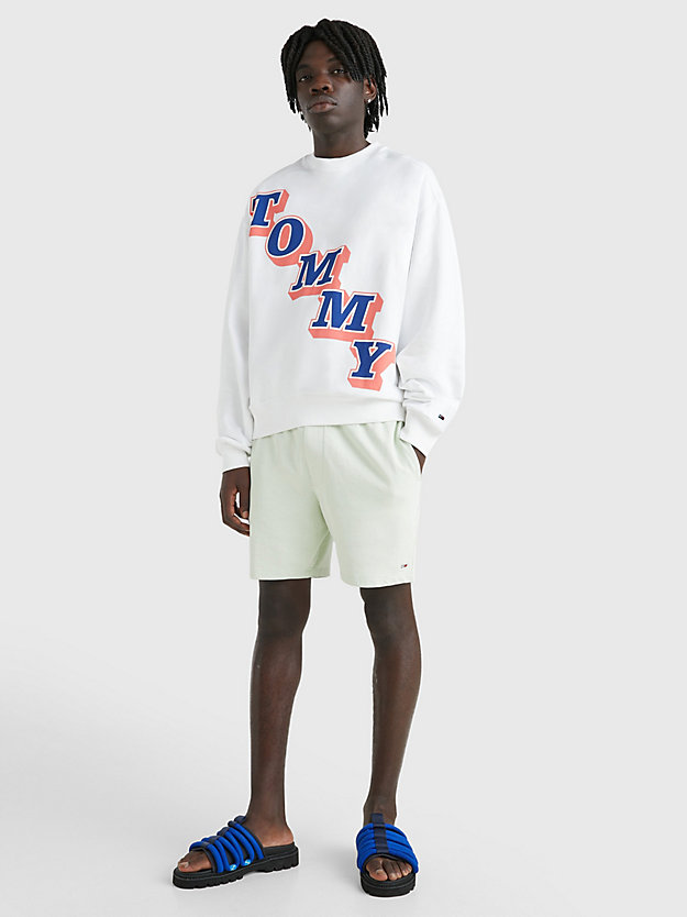 WHITE College Boxy Fit Sweatshirt for men TOMMY JEANS