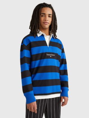Stripe Relaxed Fit Rugby Shirt BLACK Tommy Hilfiger