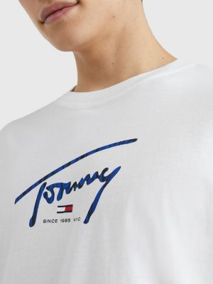 Signature Logo Slim Fit T Shirt | WHITE | Tommy Hilfiger