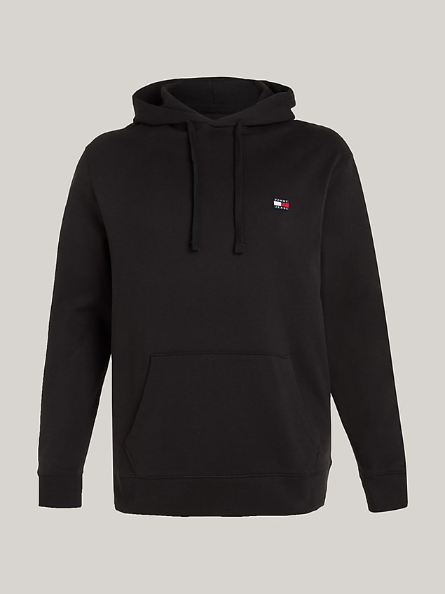 black plus small badge relaxed hoody for men tommy jeans