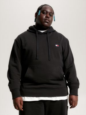 Plus Small Badge Relaxed Hoody | Black | Tommy Hilfiger