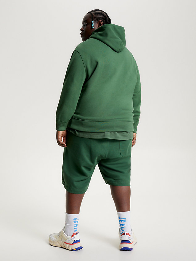 green plus small badge relaxed hoody for men tommy jeans