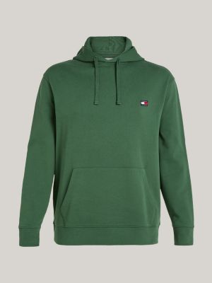 green plus small badge relaxed hoody for men tommy jeans