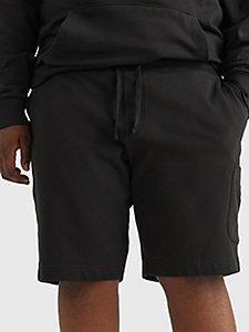 schwarz plus shorts mit tunnelzug und badge für herren - tommy jeans