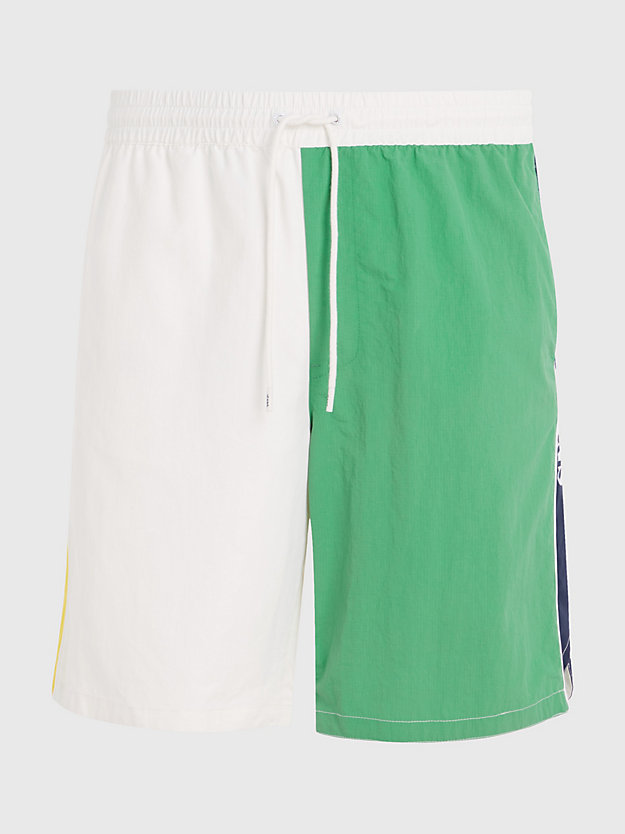 COASTAL GREEN / MULTI Plus Colour-Blocked Long Length Swim Shorts for men TOMMY JEANS