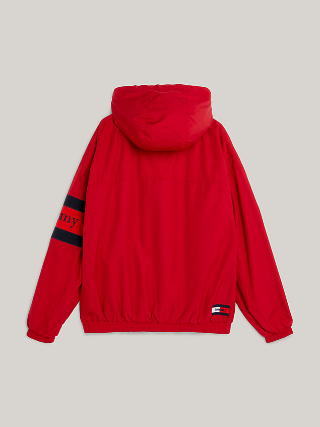 red recycled chicago anorak voor heren - tommy jeans