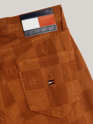 Checkerboard Dual Hilfiger Brown Gender Trousers Relaxed | | Tommy Denim