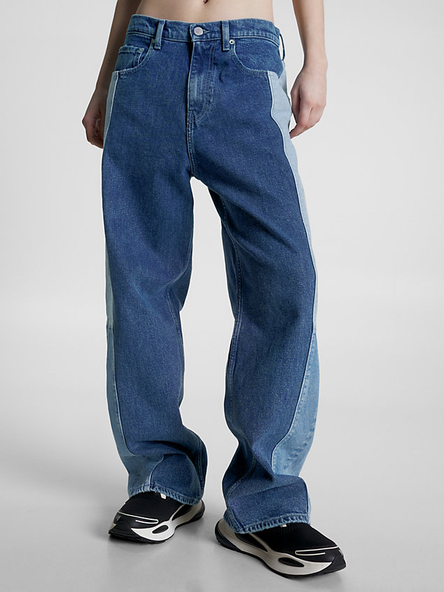 denim dreifarbige baggy jeans für herren - tommy jeans