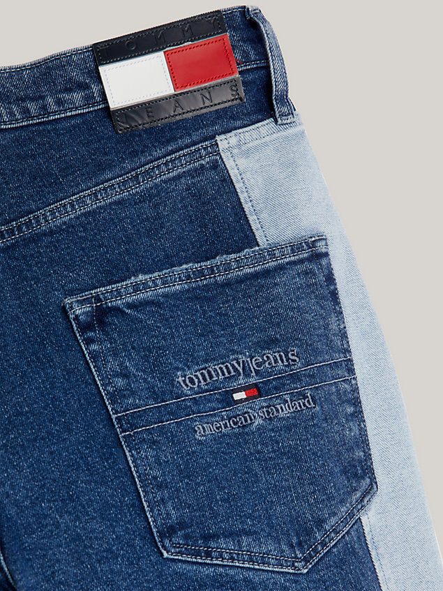 jeans baggy fit in tessuto tricolore denim da uomo tommy jeans