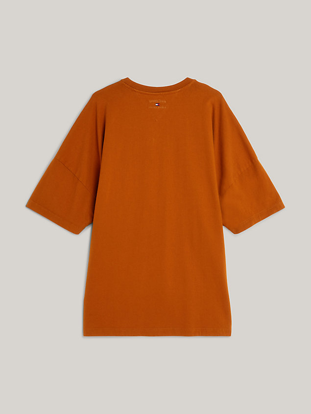 t-shirt essential con logo brown da uomo tommy jeans