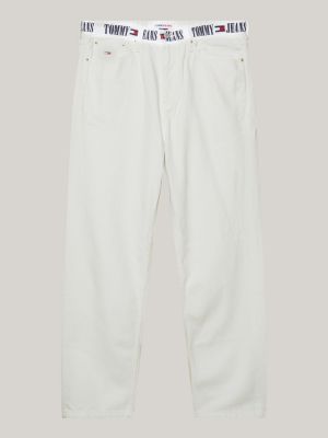 jean baggy skateur recyclé blanc denim pour hommes tommy jeans