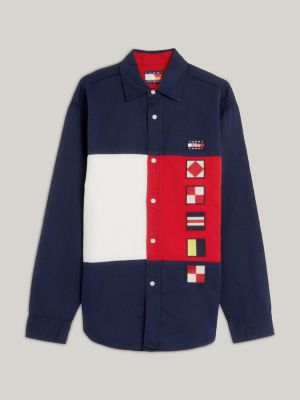 blue tommy jeans x aries semaphore shirt for men tommy jeans