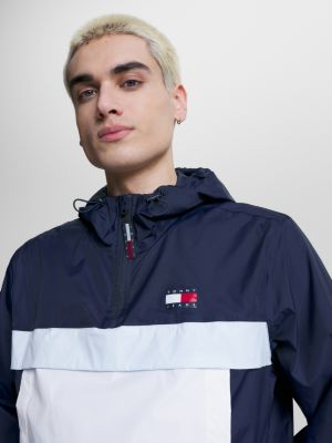 Colour-Blocked Packable Waterproof Chicago Windbreaker | Blue | Tommy  Hilfiger