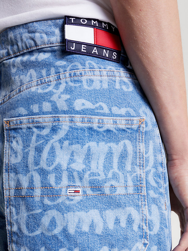 denim gerecyclede baggy jeans met logo voor heren - tommy jeans