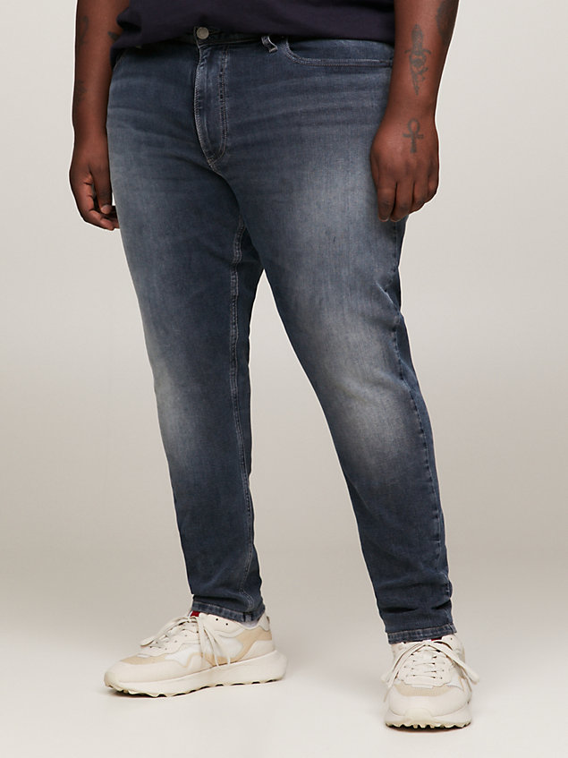 denim plus simon skinny jeans met donkere wassing voor heren - tommy jeans
