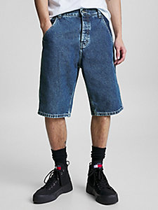 denim aiden baggy fit jeans-shorts für men - tommy jeans