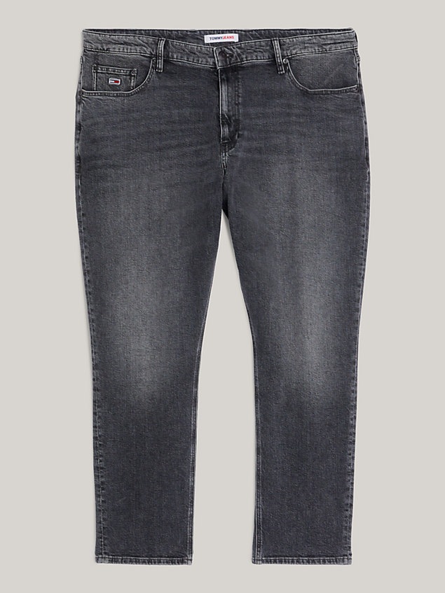 denim plus ryan straight zwarte jeans met fading voor heren - tommy jeans