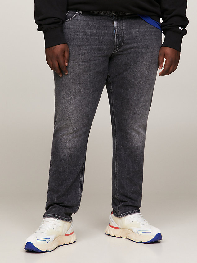 denim plus ryan straight faded black jeans for men tommy jeans