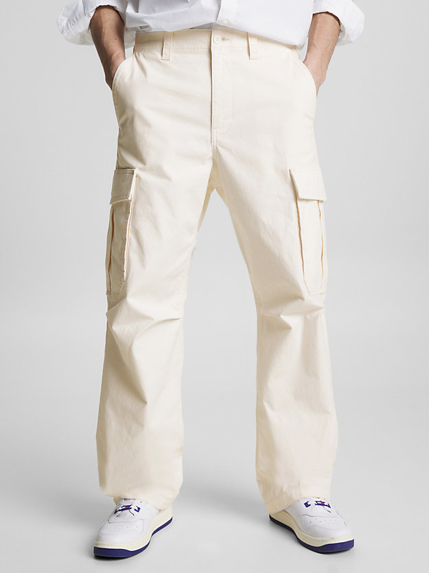Aiden Baggy Cargo Trousers | White | Tommy Hilfiger