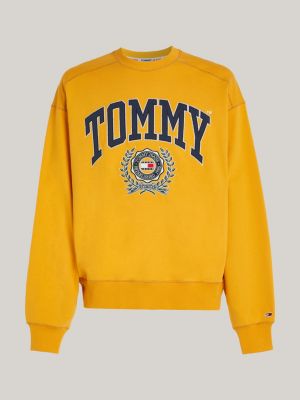 Felpa College squadrata con logo Oro Tommy Hilfiger