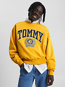 gold college boxy fit sweatshirt mit logo für herren - tommy jeans