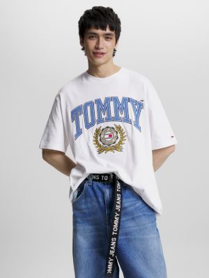 College Logo Oversized Fit T-Shirt, White