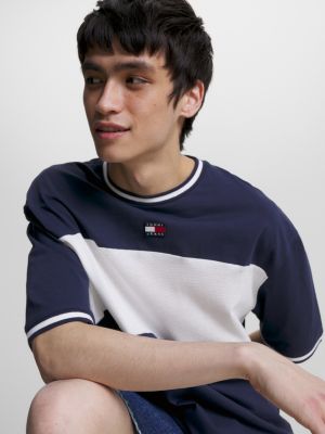 Mesh Panel Oversized Fit Skater TShirt Blue Tommy Hilfiger