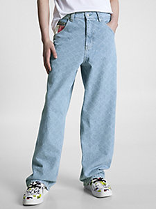 denim jeansy aiden tommy jeans x smiley® z monogramem dla mężczyźni - tommy jeans