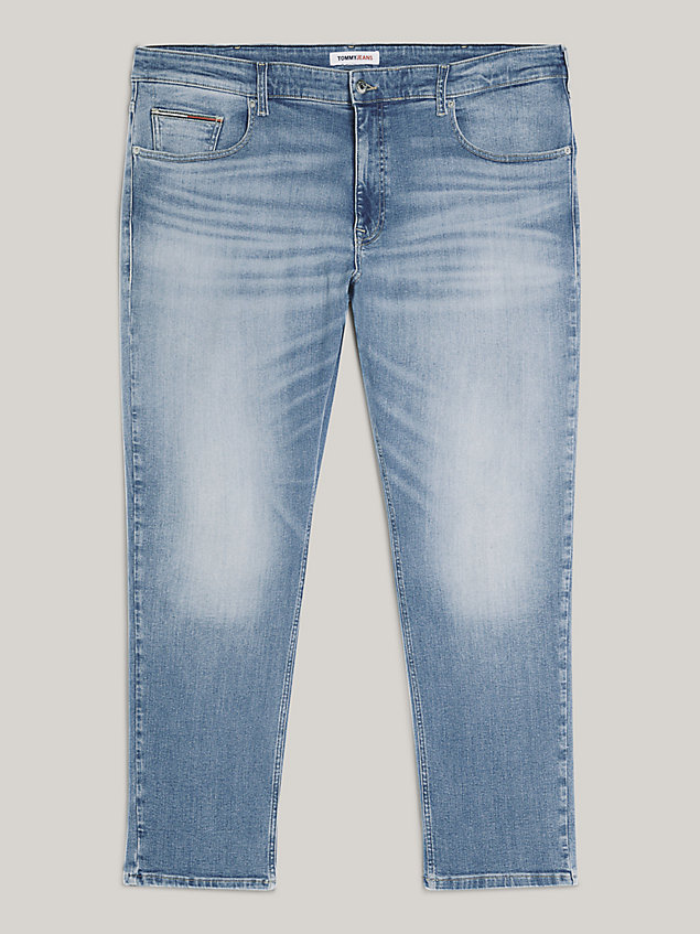 denim plus austin slim tapered jeans met fading voor heren - tommy jeans