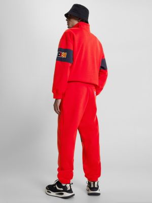 Logo Panel Relaxed Fleece Joggers | RED | Tommy Hilfiger