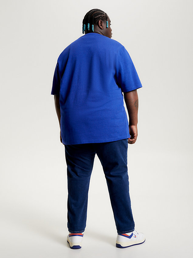 t-shirt college plus oversize con logo blue da uomo tommy jeans